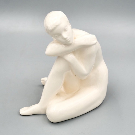 Figura femminile in ceramica, Jihokera Bechyně, anni '60 Cecoslovacchia