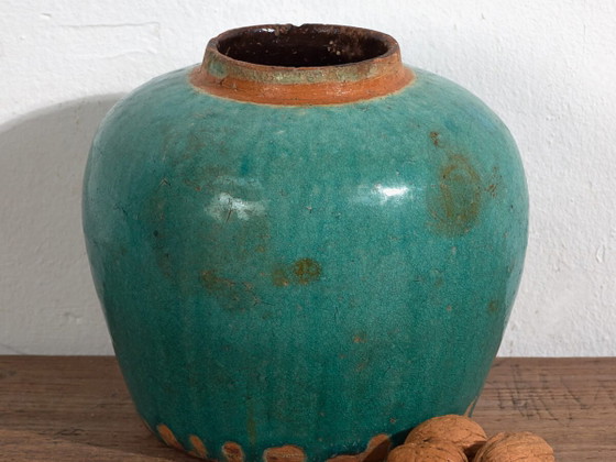 Antieke turquoise groene vaas (ca. 1820) #44 – Vazen (photo 2 of 34)