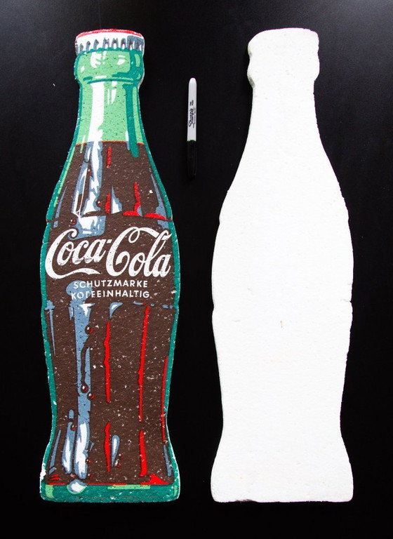 Image 1 of Panneau publicitaire Coca Cola original des années 60, bouteille | Styrofoam | 66cm
