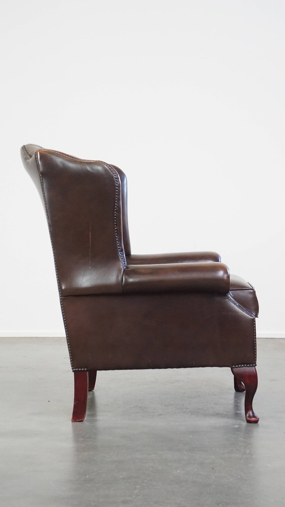 Image 1 of Beef Leather Chesterfield Ear Armchair