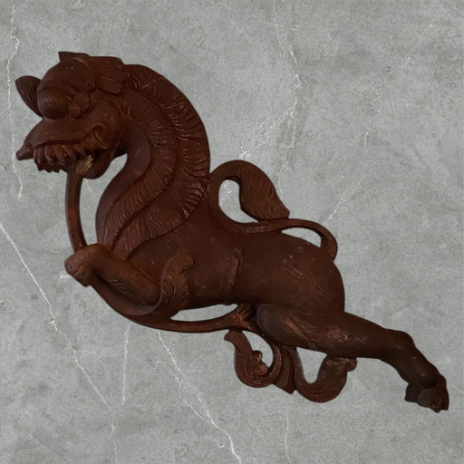 Chinese wooden statue of a Foo Dog