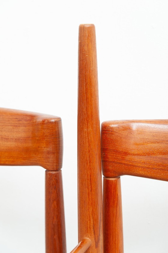 Image 1 of 4 chaises de salle à manger en teck, conçues par Henry Walter Klein pour Bramin, années 1960