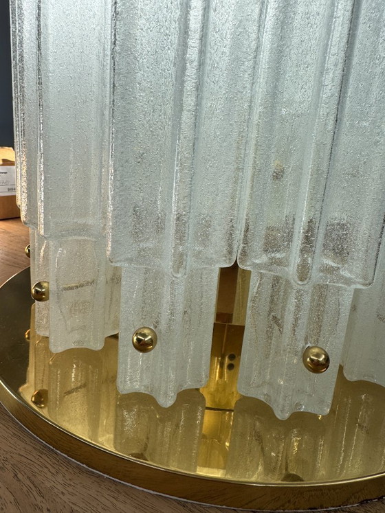 Image 1 of Lampada da soffitto a stella grande Glashütte Limburg in ottone e vetro satinato