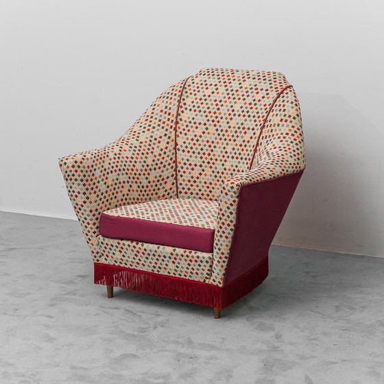 Image 1 of SET DI 2 POLTRONE VINTAGE IN TESSUTO GOBELIN, STILE ICO PARISI, ANNI '50