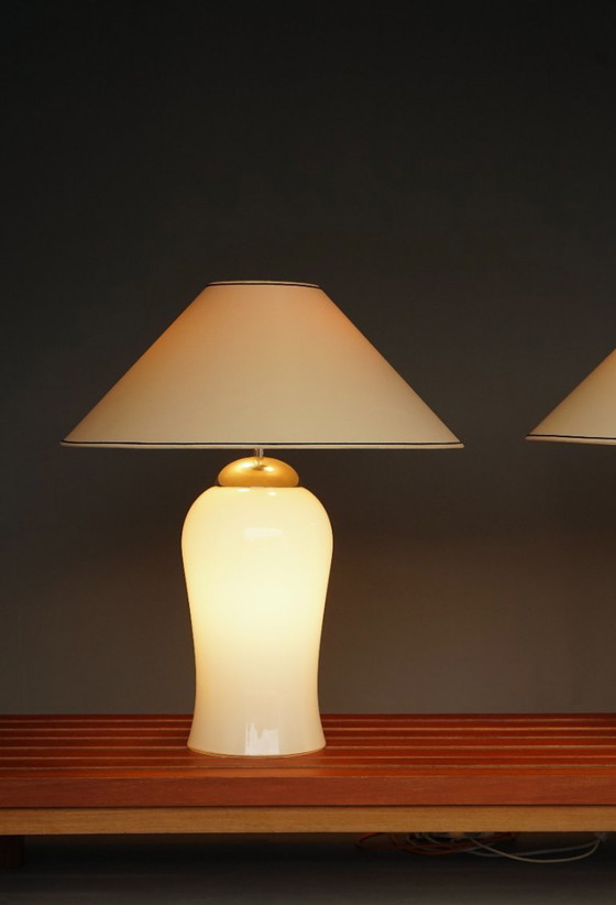Image 1 of Murano Glass Table Lamps Model Tschung by Ingo Maurer for M Design, 1970s, Set of 2