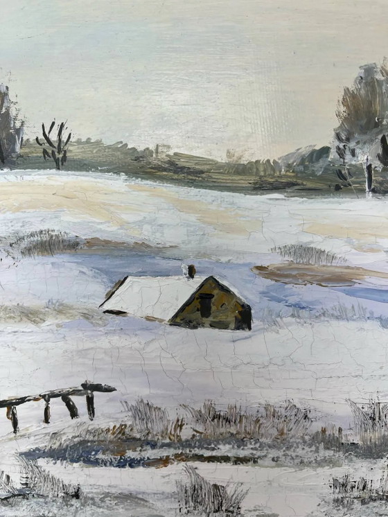 Oil on canvas "Snowy Landscape" – Paintings & Drawings (photo 4 of 7)