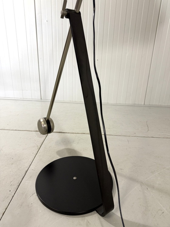 Image 1 of Fishing Rod Floor Lamp with Umbrella Lampshade 1970-80's