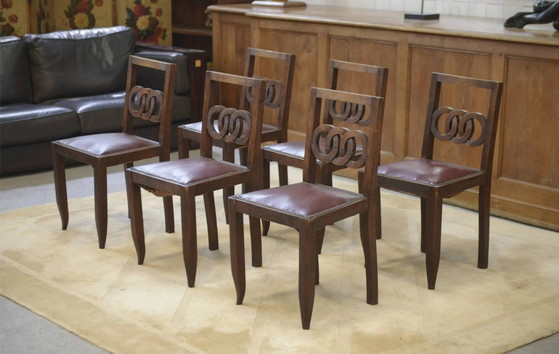 Ensemble de 6 chaises en chêne des années 1950. – Chaises de salle à manger, Vintage (photo 12 of 12)