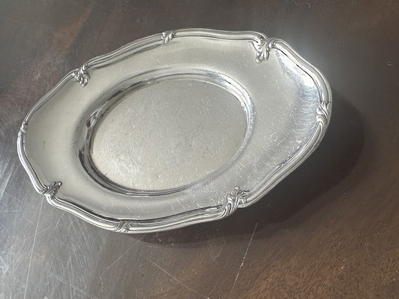 Image 1 of Kleine Hors d'Oeuvre-Platte Metall Silber HOKA 16 Cm / 8 Cm