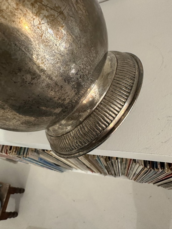 Image 1 of Seau À Champagne Ancien En Métal Argenté – Patine Authentique