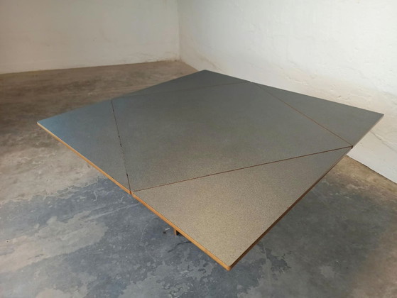 Table de salle à manger extensible postmoderne Hennie de Jong, Tables de salle à manger, Bois, Métal, Noir (photo 12 sur 15)