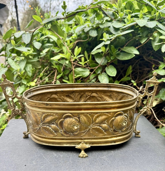 Grand cache pots en laiton Art Déco – Brass, Vintage (photo 4 of 10)