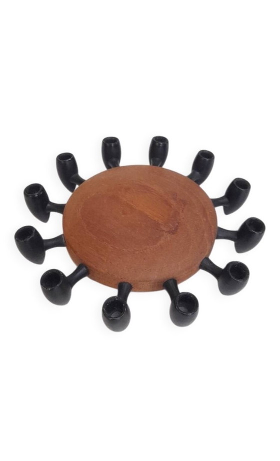 Image 1 of Candeliere Digsmed in teak e metallo per 12 candele