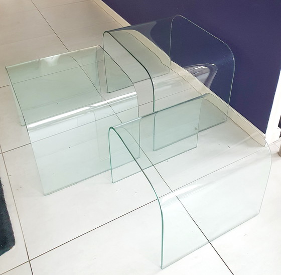 Image 1 of FIAM Italy 'Ponte' Glasbeistelltische (3)