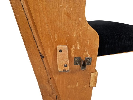 Image 1 of Butaca de cine - Sillón de teatro - madera - tela - años 50