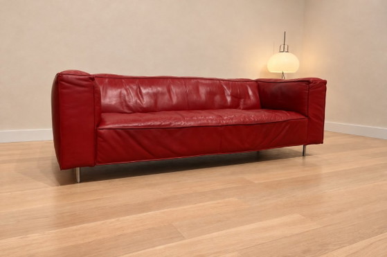 As Good As New Gelderland 6400 3-Seater Red Leather + WARRANTY, 3-5 seaters (photo 3 of 10)