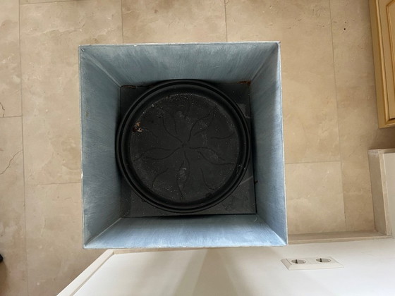 2 Vasi per piante in metallo H=78,5 cm, Blu (foto 6 di 6)