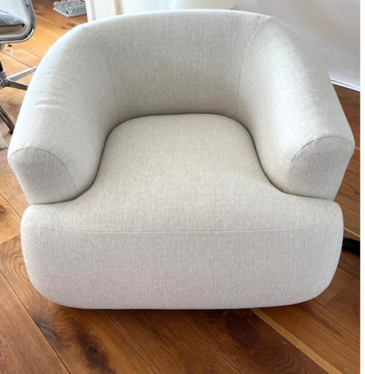 fauteuil organic design crème-blanc