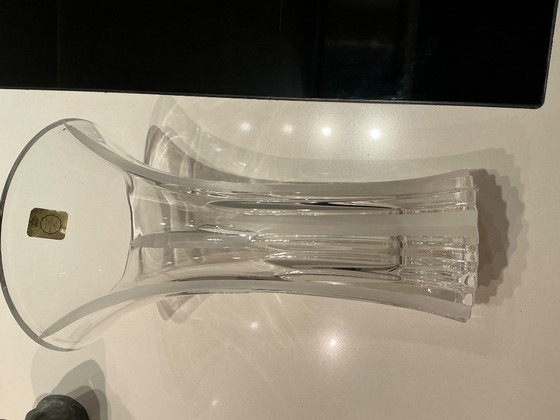 Zwei Kristallvasen, Transparent, Vintage (Foto 7 von 8)