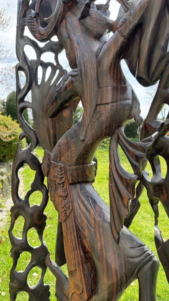 Image 1 of Monumental Balinese Coromandel Statue – 137 cm – Pita Maha Style