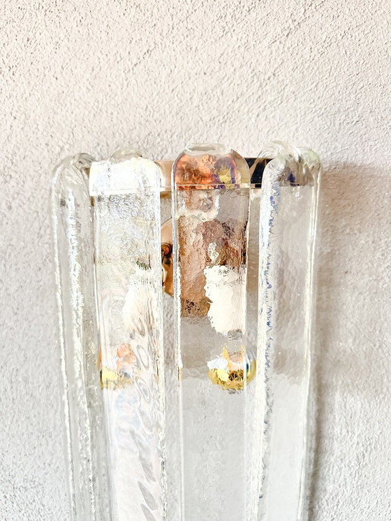 Vintage large Mazegga wall light Nason, Mazzega, Brass, Murano Glass, Gold (photo 7 of 15)