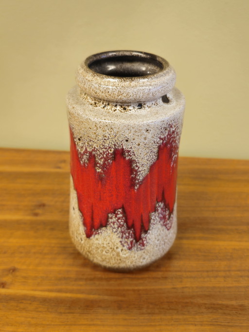Vase Vintage Allemagne de l'Ouest Vase Marron Rouge