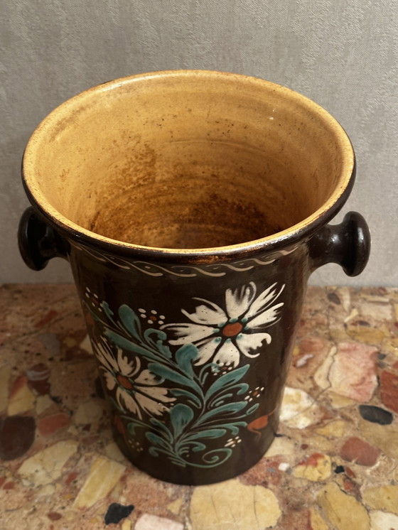 Image 1 of Seau à Vin Blanc ancien en terre cuite H 25 cm