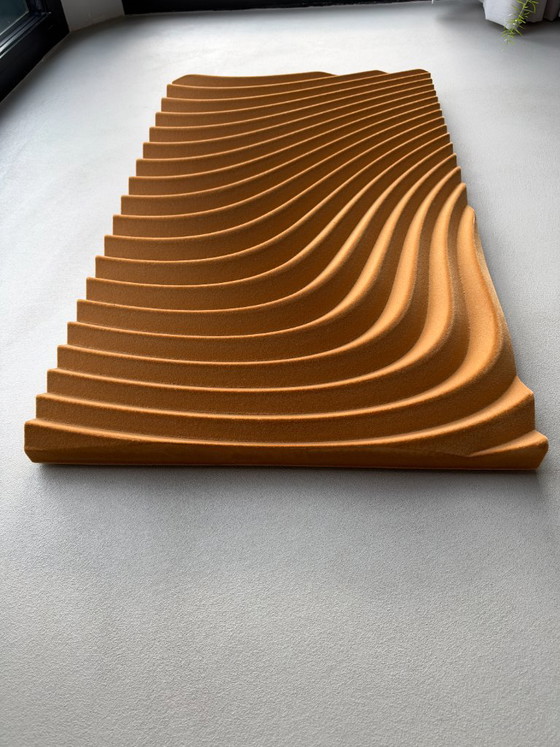 Arno Hoogland – Wave Flock Ochre | Sculptural Wall Art – Sculpture, Velvet, Wood (photo 4 of 14)