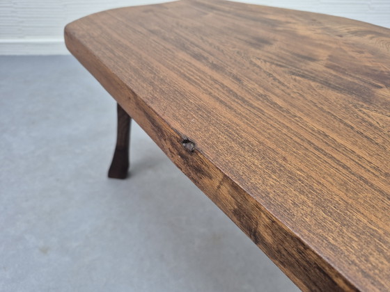 Vintage Bijzettafel Eiken. Brutalist/Wabi Sabi Plantentafel. – Wood (photo 10 of 11)