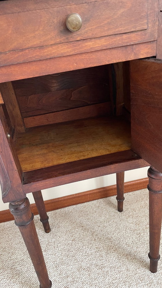 Image 1 of TABLE de Chevet Ancienne MARBRE et Bois