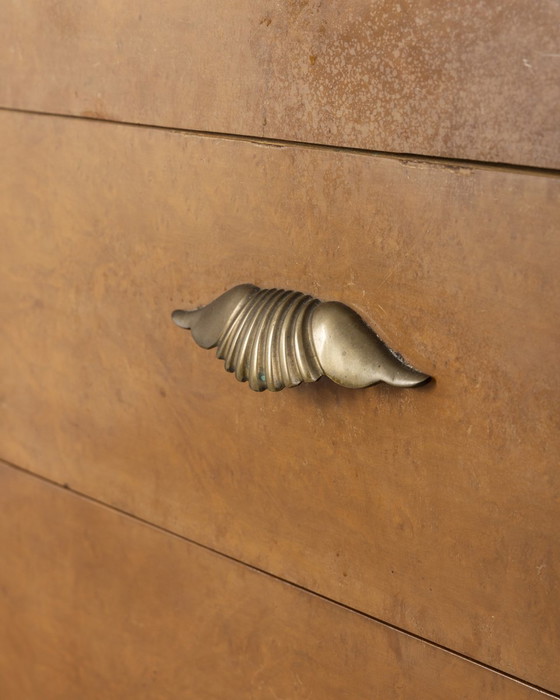 Image 1 of Credenza vintage anni '40 in legno e vetro, design Art Deco italiano