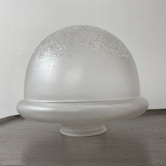 Image 1 of OUDE VINTAGE ART-DECO XL HALVE BOL HANGLAMP