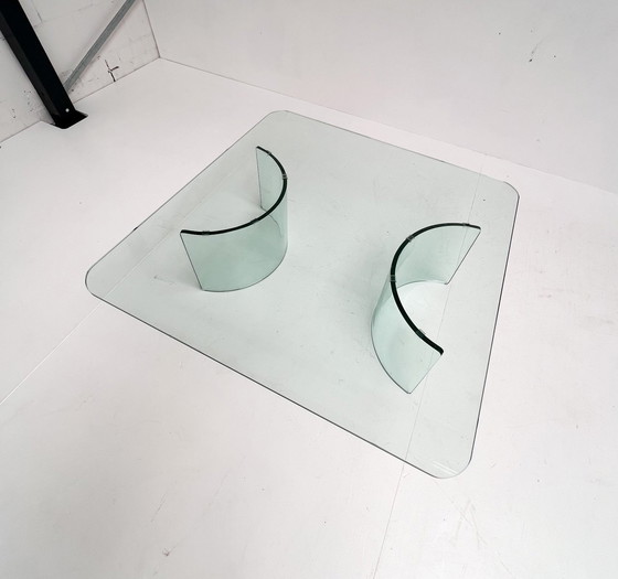 Image 1 of Moderne Italiaanse Glazen Salontafel, 1970’s