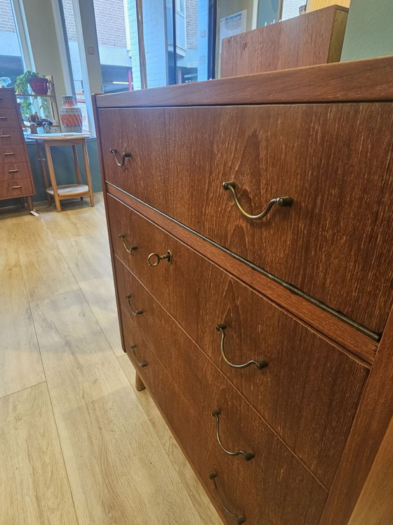 Danish Vintage Teak Dressing Table Chest of Drawers / Make-up Cabinet, Wood, Brown (photo 7 of 15)