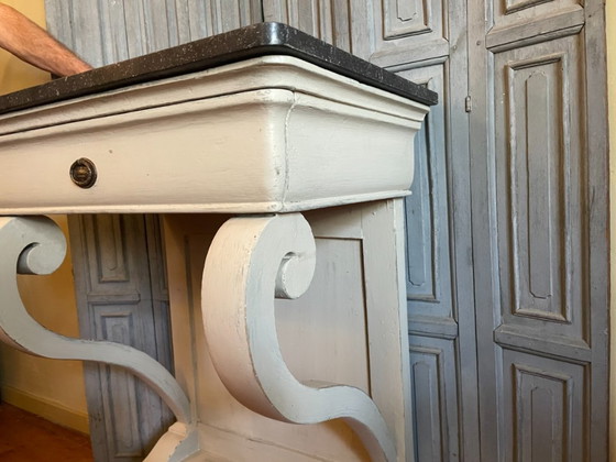 Side Tanble Wandtafel Wand Console Louis Philippe Trumeau – Stone (photo 10 of 21)