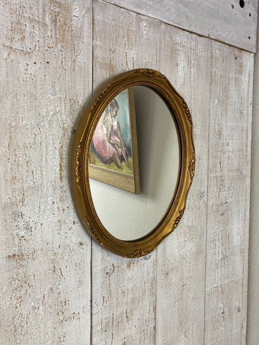 Antieke ovale spiegel (44x33cm)