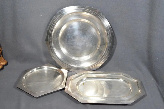Vintage French Silver-Plated Serving Platters, Assembled Set of 3 – Crockery (photo 2 of 11)