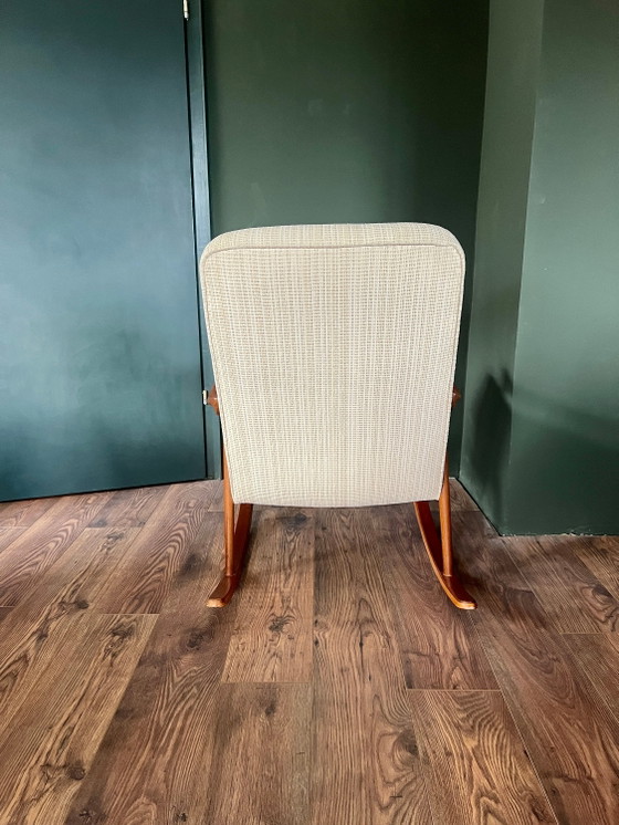 Originele Mid Century Modern Sculpturale Teakhouten Schommelstoel van Ingmar Relling. Scandinavische Moderne (photo 6 of 11)