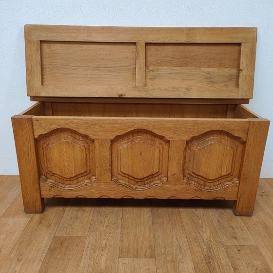 Image 1 of Baúl de mantas de roble antiguo, baúl de juguetes