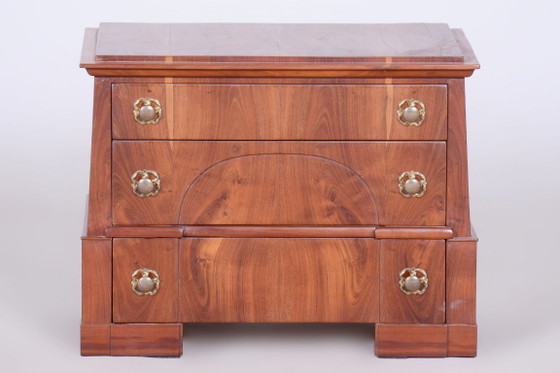 Gerestaureerde Biedermeier sieradendoos, sparrenhout, pruimenhout, Duitsland, jaren 1830 (photo 5 of 10)