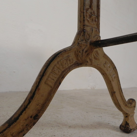 Image 1 of Garden Table, Bistro Table A. Delail Toulouse With Marble Top, 1920s