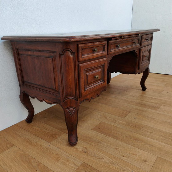 Bureau de banquier ancien en chêne, bureau en bois, bureau – Bureaux, Wood (photo 8 of 17)