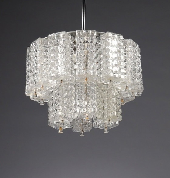 Image 1 of Lampadario in vetro Astroluxe anni '70