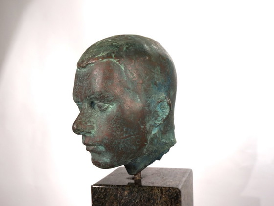 Image 1 of Set di due busti in bronzo su stele di granito di un allievo di Georg Kolbe, 1925