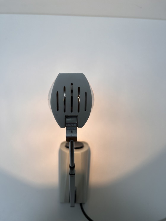 Image 1 of HBH grey MINI table lamp or desk lamp by H. Bødtcher-Hansen, design by Panton Fog & Mørup.