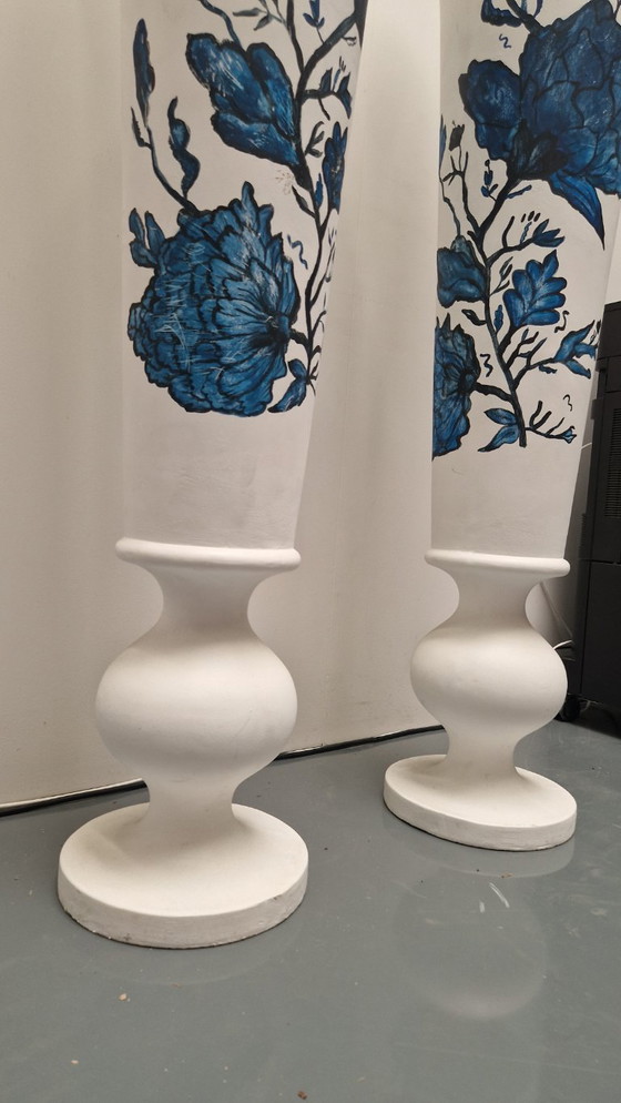 Image 1 of Large Delft blue vase hand painted