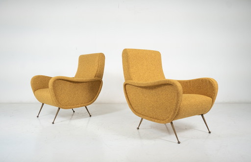 Mid Century Modern Paar Fauteuils In De Stijl Van Zanuso