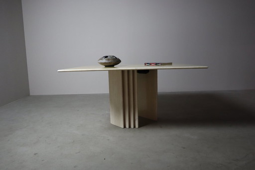  Travertine dining table with sculptural base, Italy 1960s