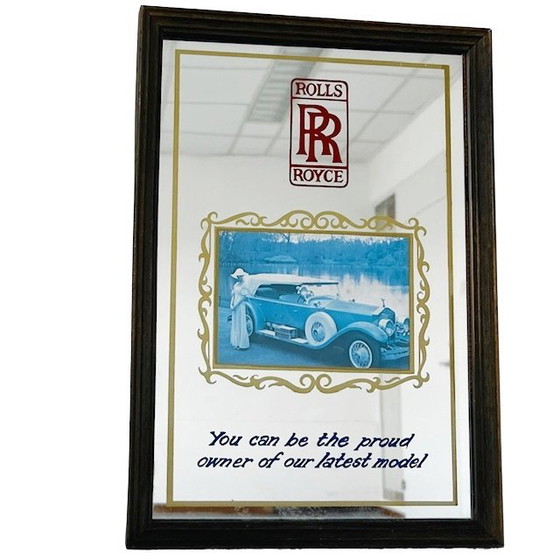 Image 1 of Miroir publicitaire Rolls Royce vintage voiture memorabilia 1970