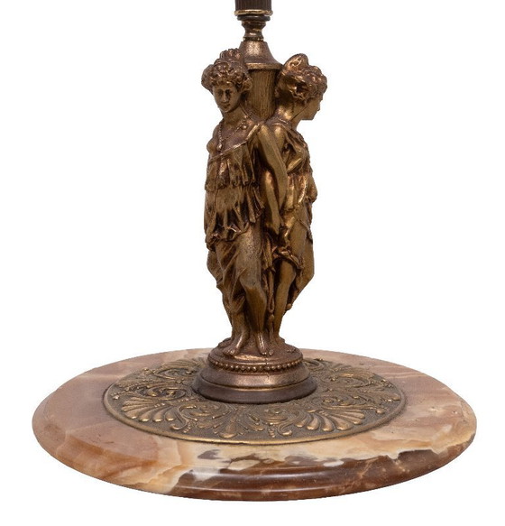 Image 1 of Deknudt Onyx Floor lamp side Table 1970s Belgium